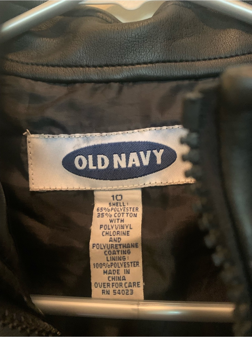 Vintage Old Navy Girls Black Faux Leather Jacket & Skirt Set Size 10 Y2K - Picture 3 of 6